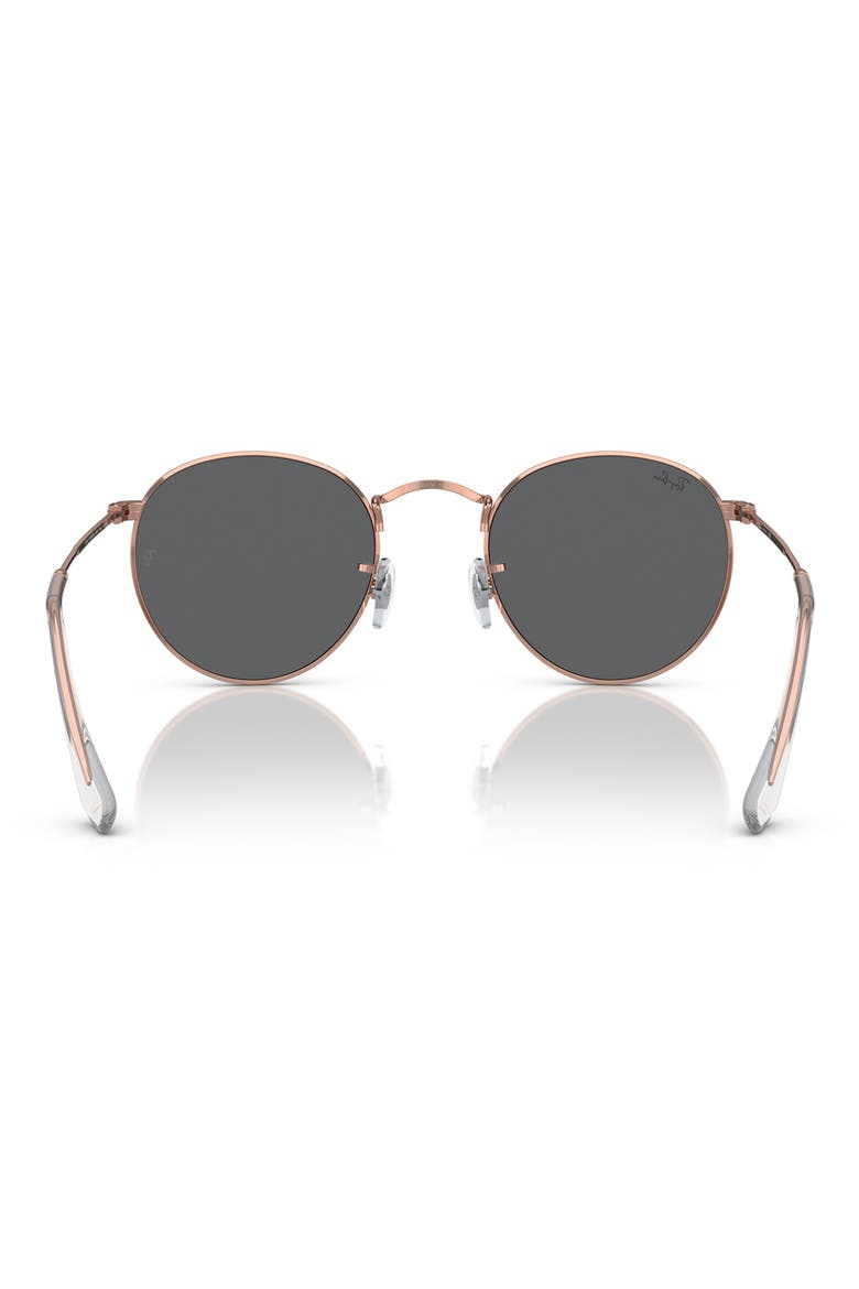 47mm Round Sunglasses, Alternate, color, DARK GREY/ ROSE GOLD