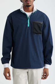 MALBON Cascade Colorblock Quarter Zip Windshirt Pullover