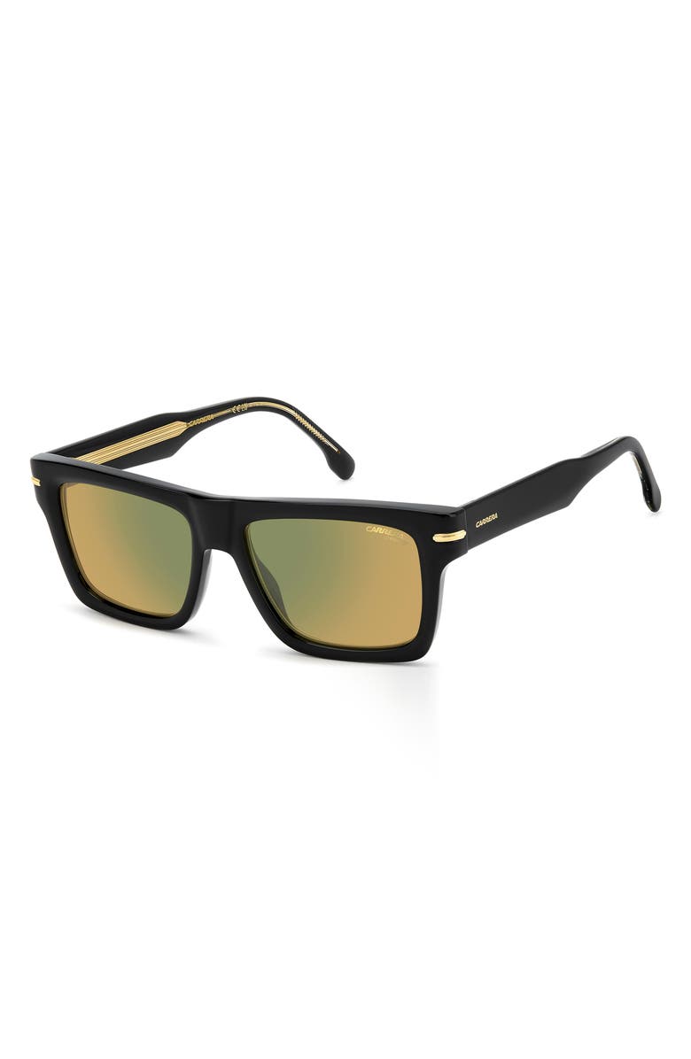 Carrera Eyewear 54mm Rectangular Sunglasses, Alternate, color, Black Yellow