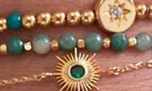 Estella Bartlett North Star Beaded Stretch Bracelet In Gold