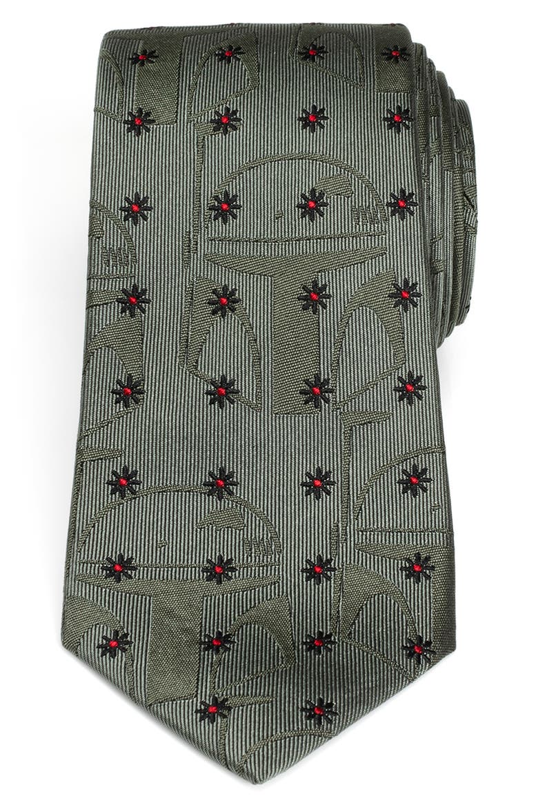 Star Wars Boba Fett Silk Tie, Main, color, GREEN