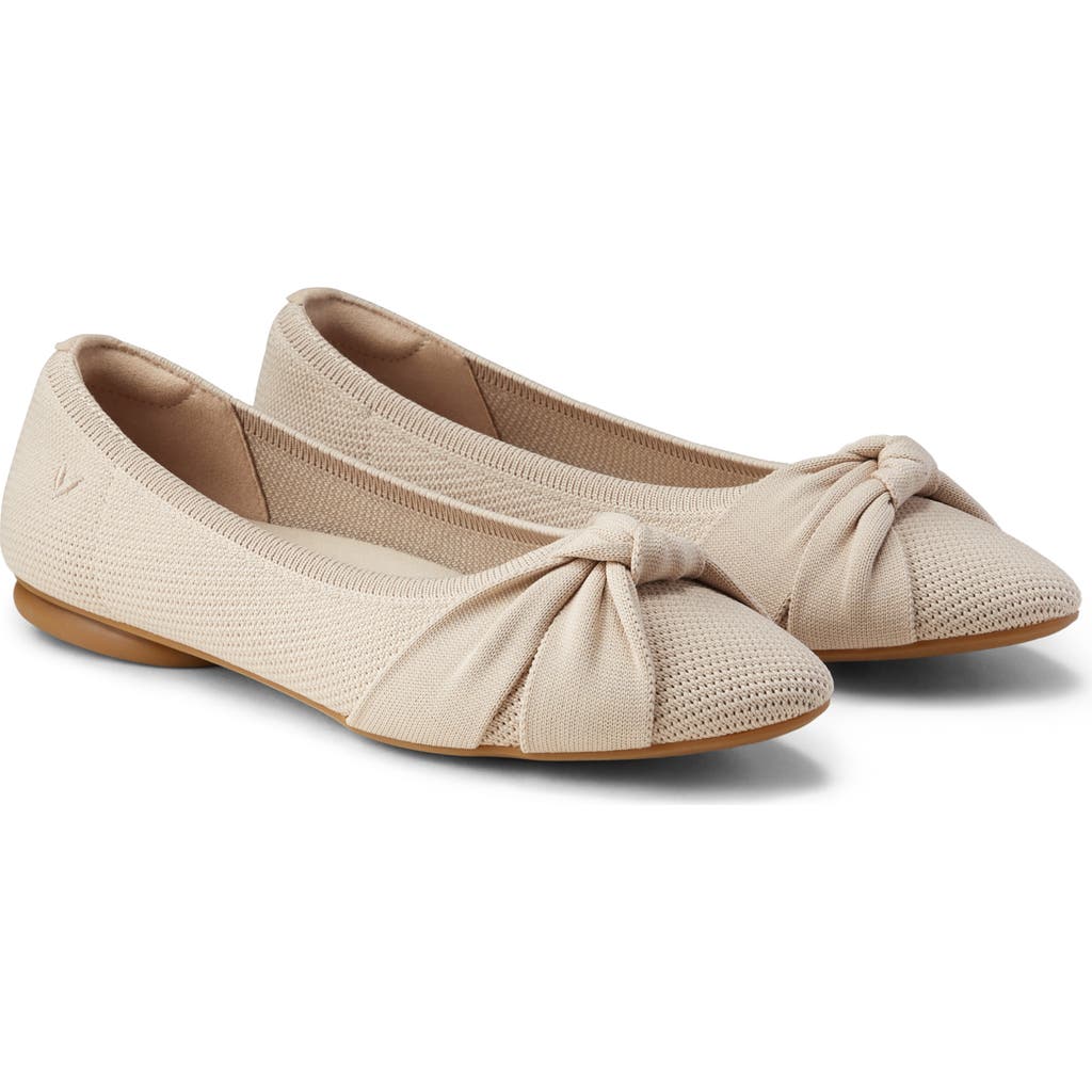 Vivaia Almond-toe Knotted Flats In Gold