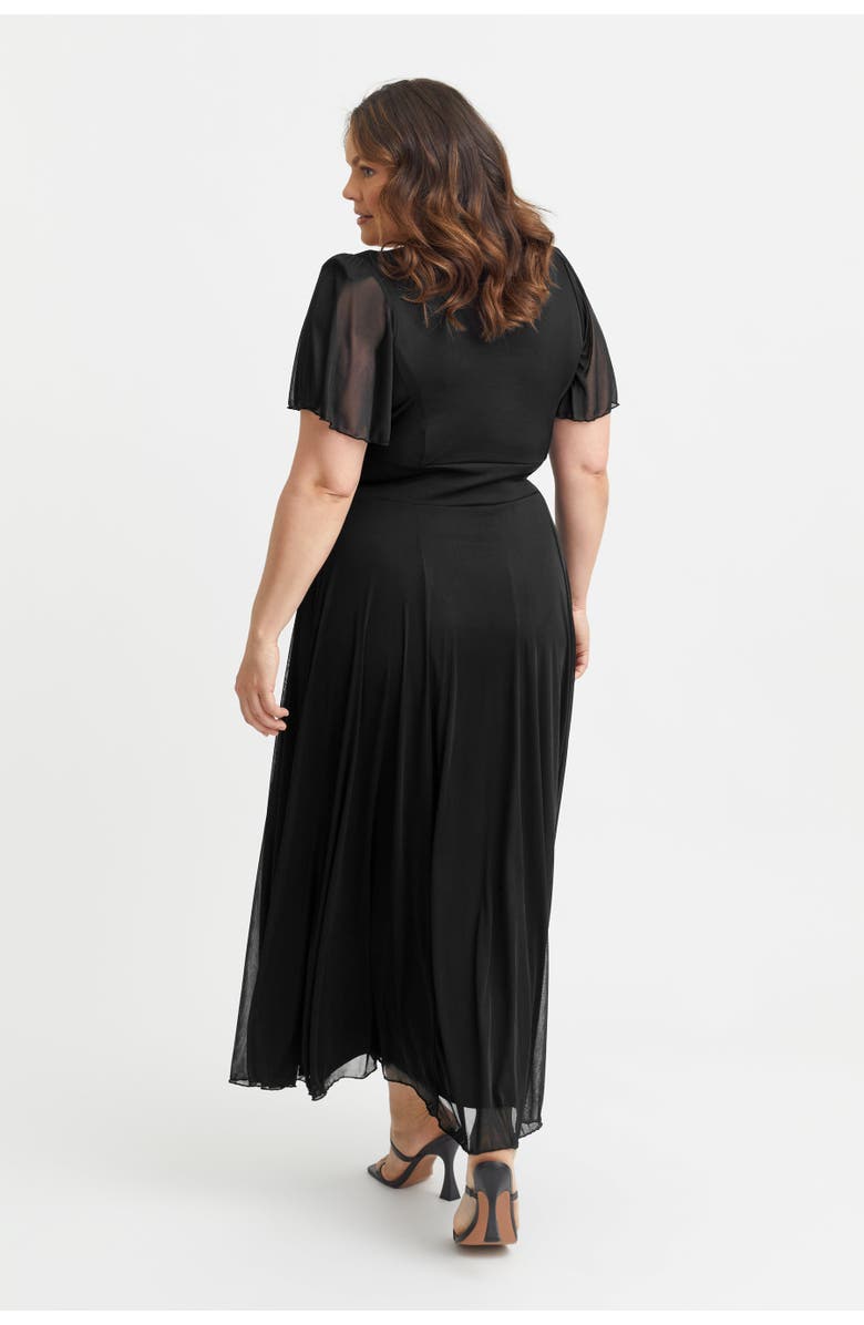 Scarlett & Jo Kemi Solid Bolero Wrap Bodice Maxi Gown, Alternate, color, Solid Black