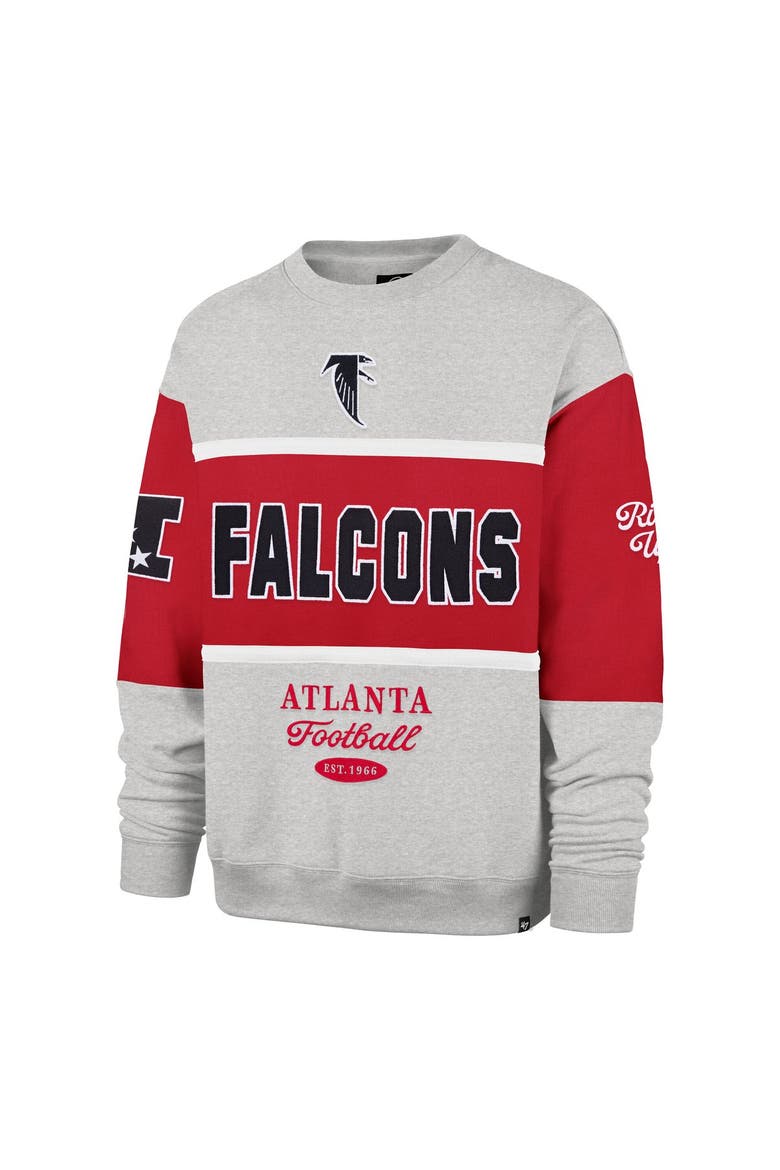 Men's '47 Red/Heather Gray Atlanta Falcons Blockfield Maximalist Sweatshirt, Alternate, color, Red