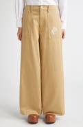 Marni Rose Embroidered Cotton Gabardine Pants