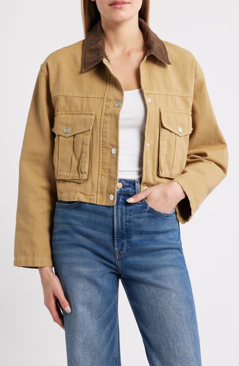 Cotton Canvas Crop Jacket