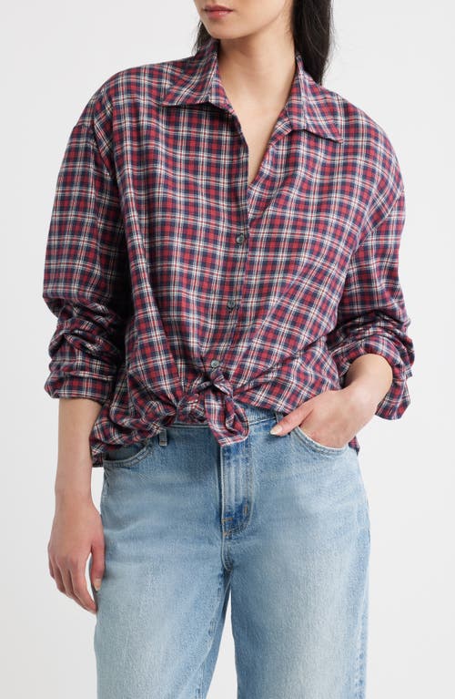 Cissa Plaided Knotted Front Cotton Shirt In Eastwick Plaid