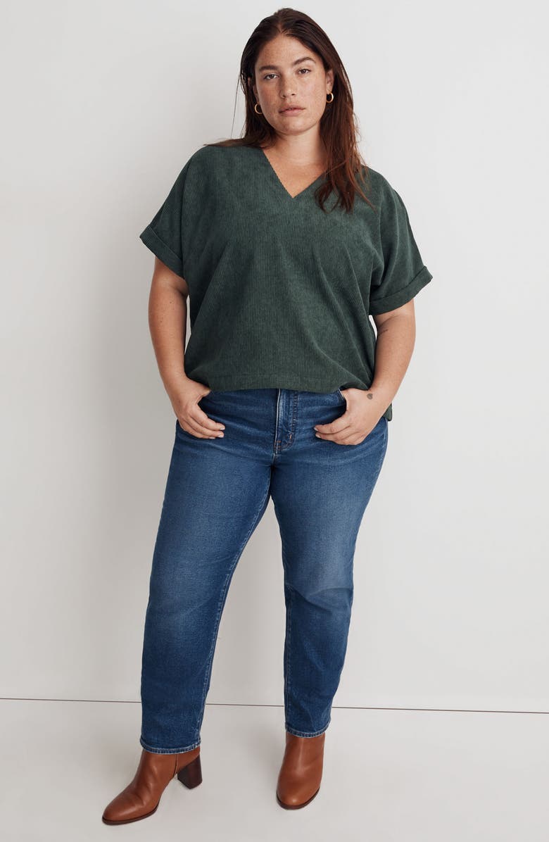 Madewell Renata V-Neck Corduroy Top, Alternate, color,
