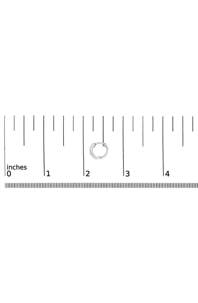 Haus of Brilliance Silver Diamond Accent and Blue Enamel Star Hoop Earrings, Alternate, color, White