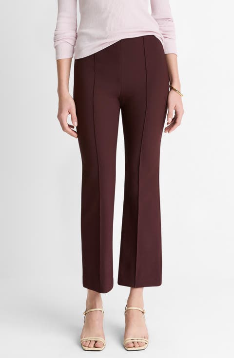 Pintuck Pleat Crop Flare Pants
