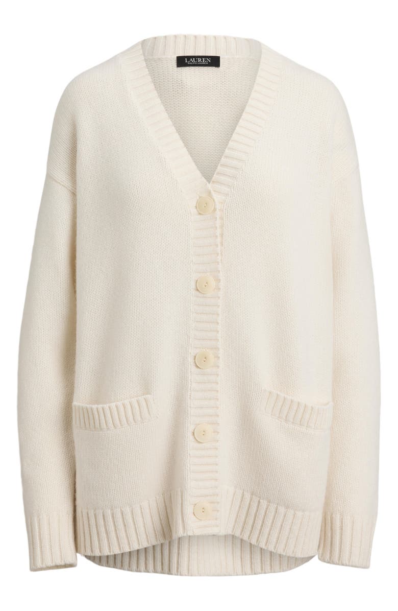 Lauren Ralph Lauren Long Wool Blend Cardigan, Alternate, color, Mascarpone Cream