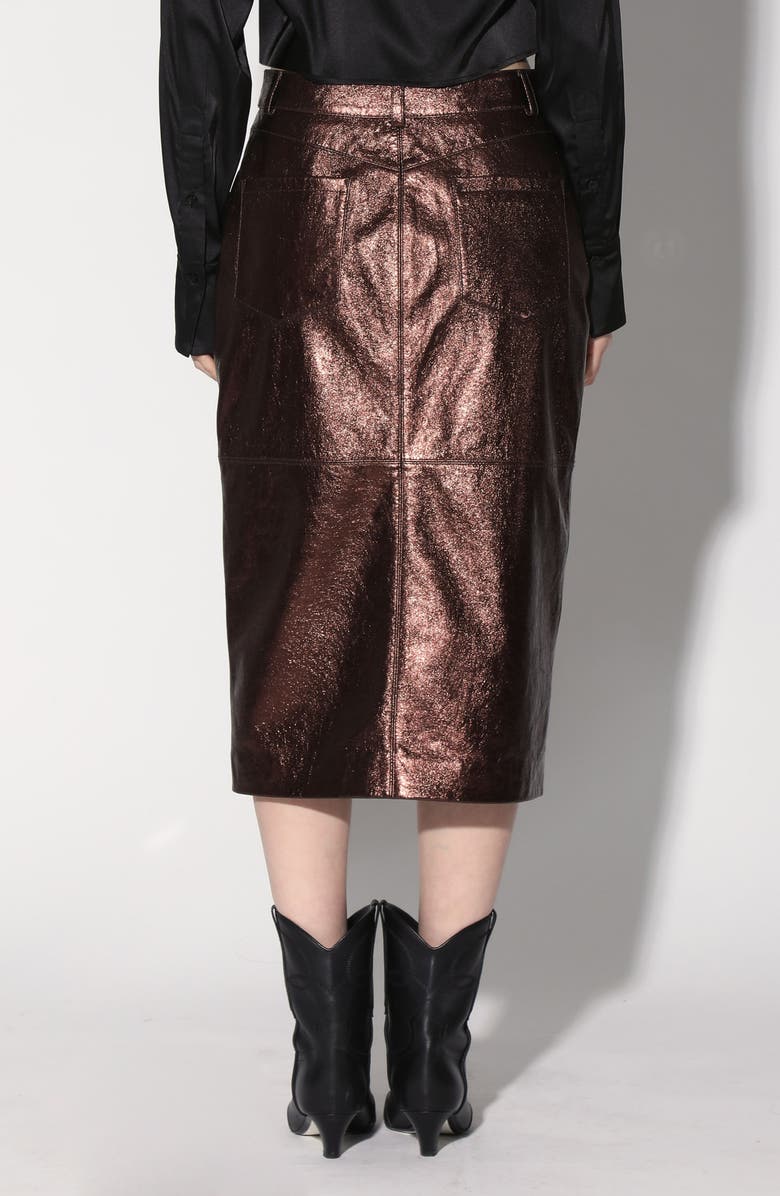 Walter Baker Glynice Metallic Leather Pencil Skirt, Alternate, color,