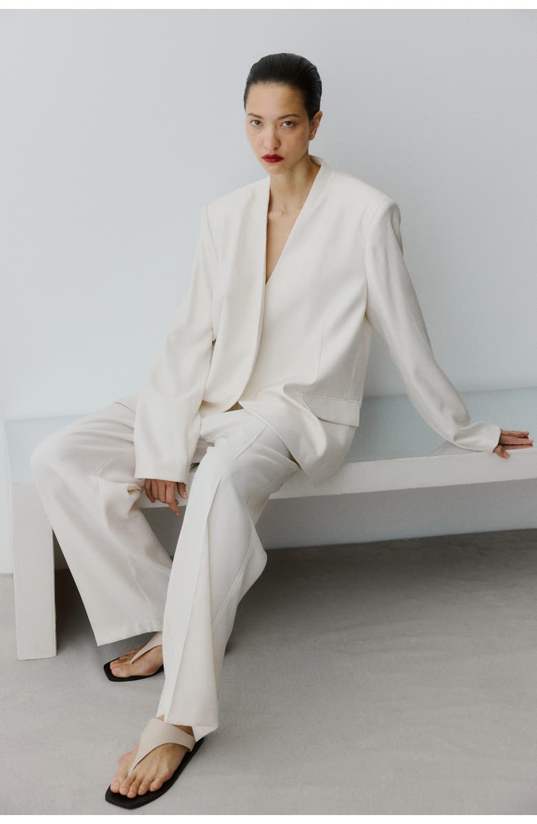 H&M Belted Tailored Trousers, Alternate, color, 