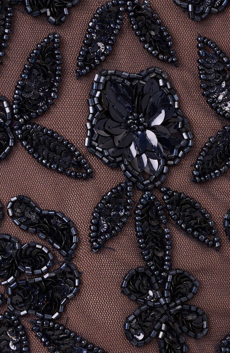 Adrianna Papell Beaded Mesh Sheath Cocktail Dress, Alternate, color, 