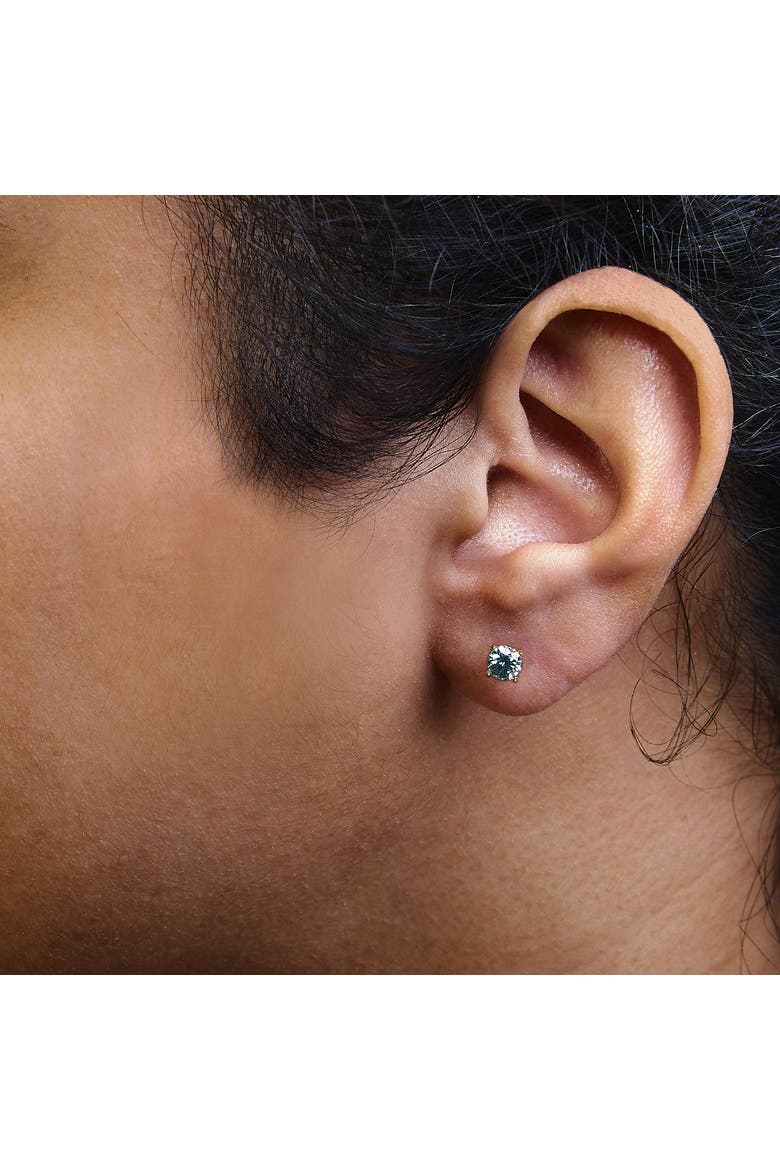 14K Gold 1.00 Cttw Blue Lab Grown Diamond Stud Earrings, Alternate, color, Yellow