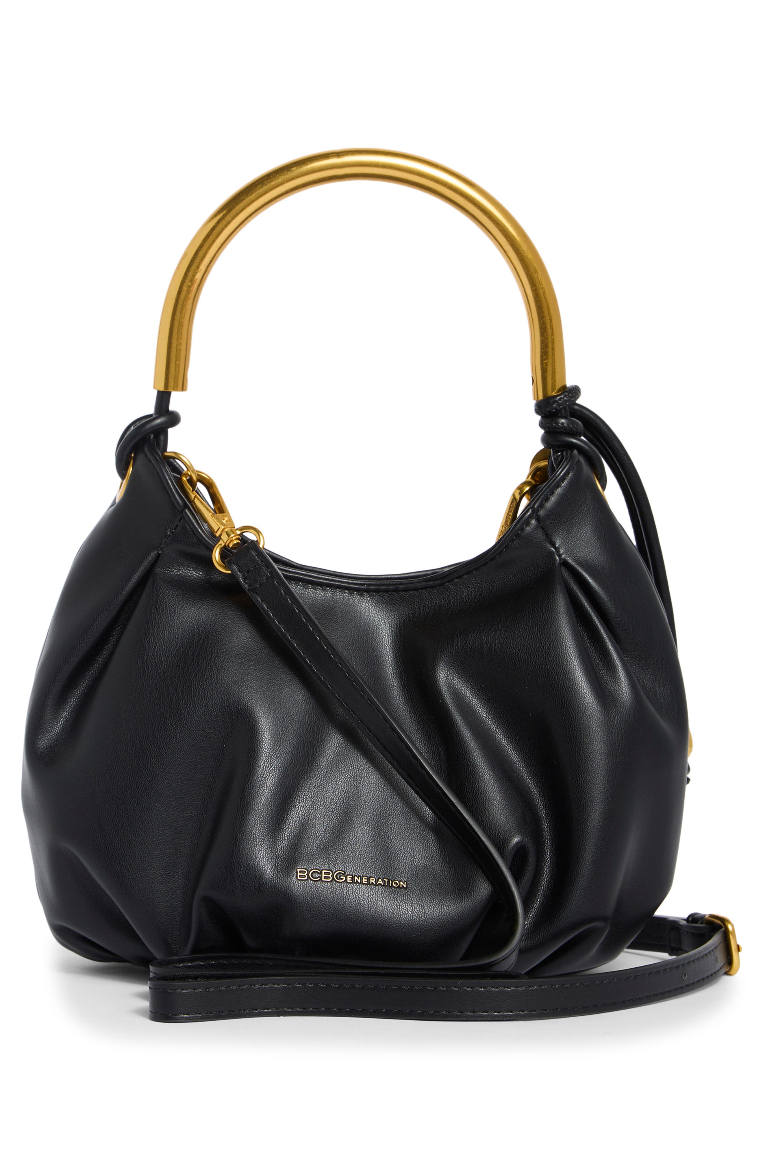 BCBG Metal Handle Hobo Shoulder Bag, Alternate, color, 