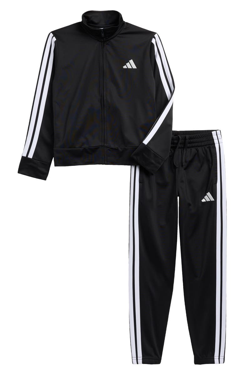 adidas Kids' 3-Stripe Tricot Tracksuit, Main, color, Black