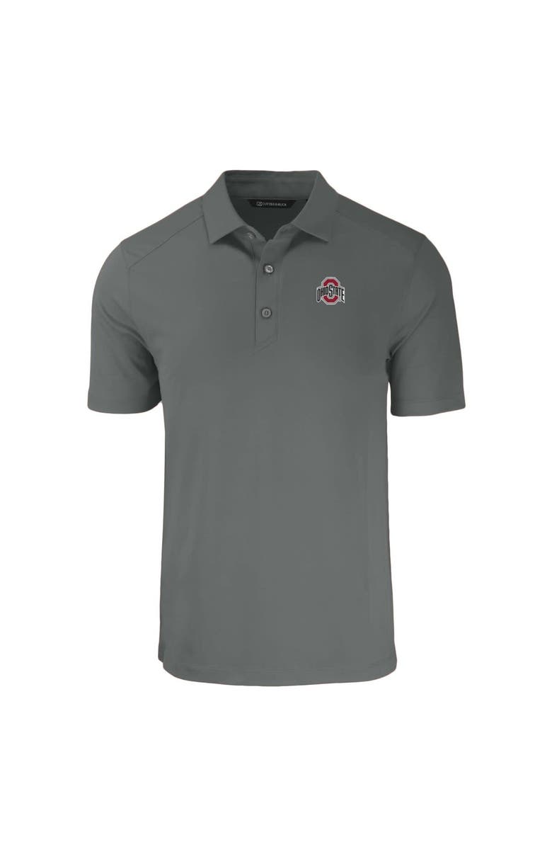 Cutter & Buck Men's Cutter & Buck  Gray Ohio State Buckeyes Primary Logo Big & Tall Forge Eco Stretch Recycled Polo, Alternate, color, 