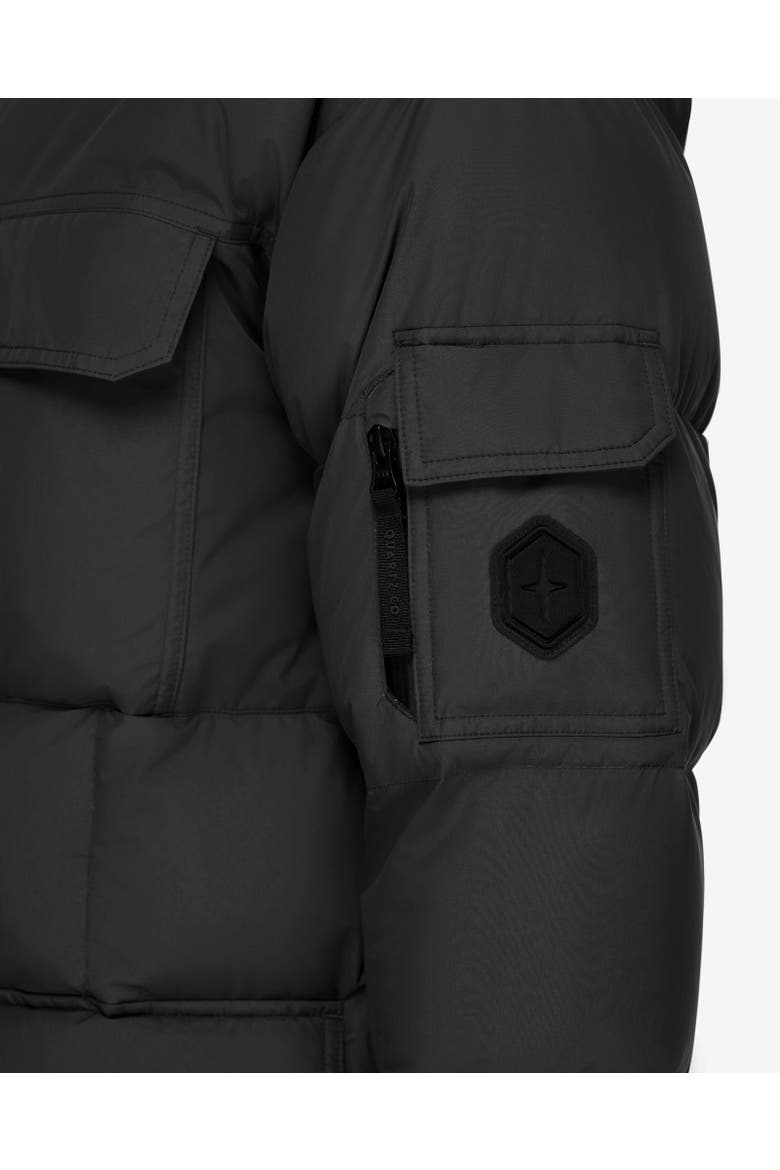 COMPASS | Hooded Recycled Down Winter Jacket, Alternate, color, Black