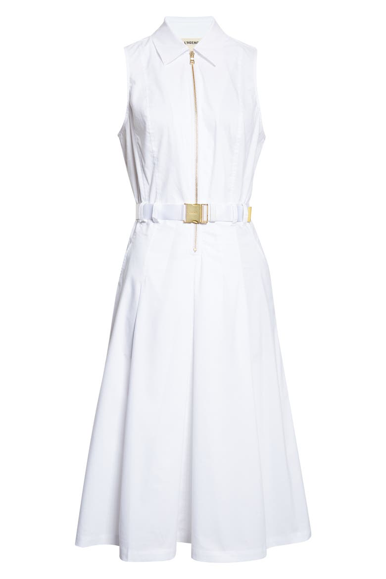 Kylo Belted Shirtdress, Alternate, color, WHITE