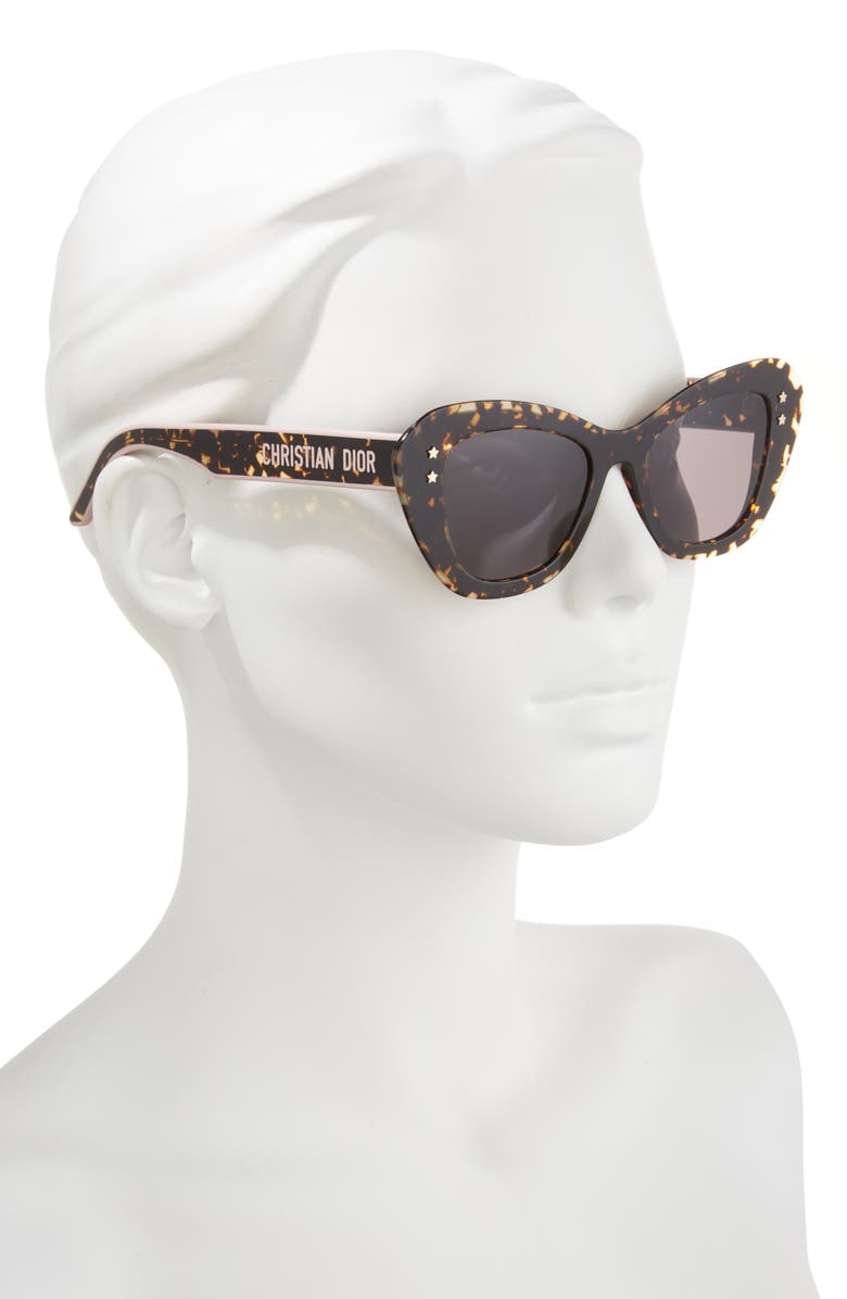 DIOR 'DiorPacific B3U 52mm Butterfly Sunglasses, Alternate, color, Havana/ Other / Smoke