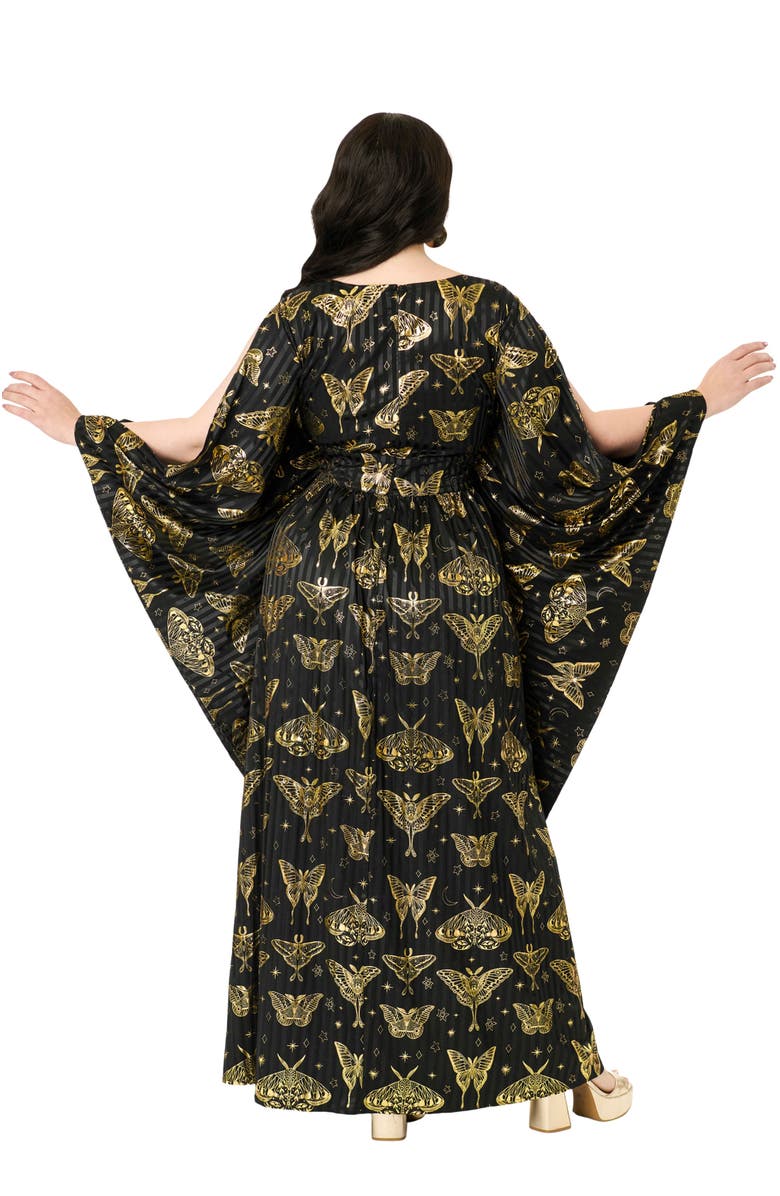 Unique Vintage Plus Size 1960s Flutter Sleeve Caftan, Alternate, color,