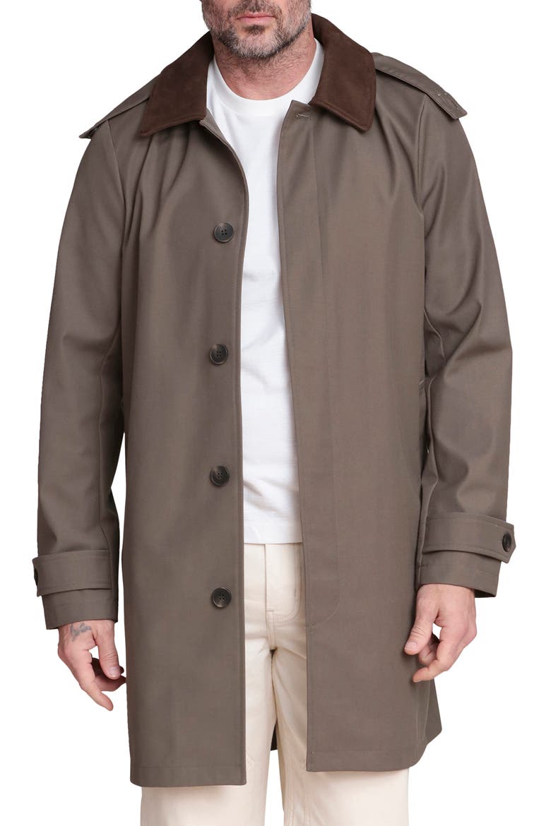 Combo Collar Mac Coat with Detachable Hood, Main, color, OLIVE