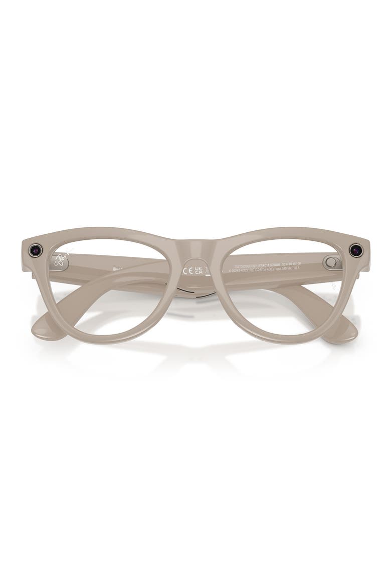 Meta Skyler Gen 2 52mm Cat Eye AI Sunglasses, Alternate, color, SHINY CHALKY GREY / TRANSITIONS SAPPHIRE
