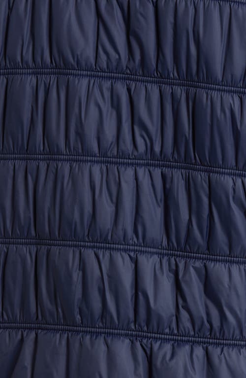 Eileen Fisher Ruched High Collar Vest In Blue