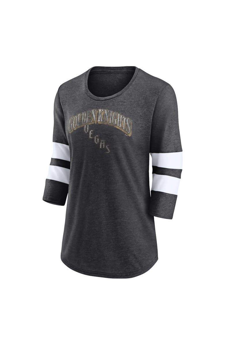 FANATICS Women's Fanatics Branded Heather Charcoal Vegas Golden Knights Special Edition 2.0 Barn Burner 3/4 Sleeve T-Shirt, Alternate, color, Heather Charcoal