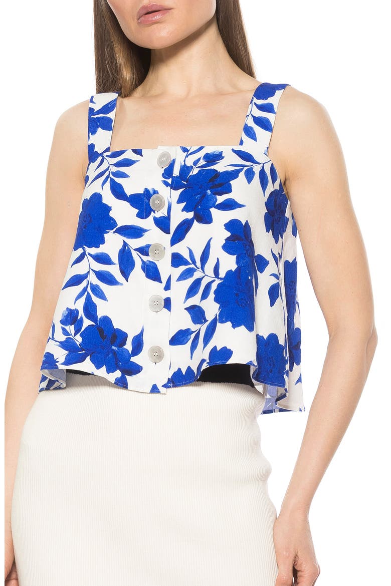 Elena Trapeze Tank, Main, color, BLUE FLORAL