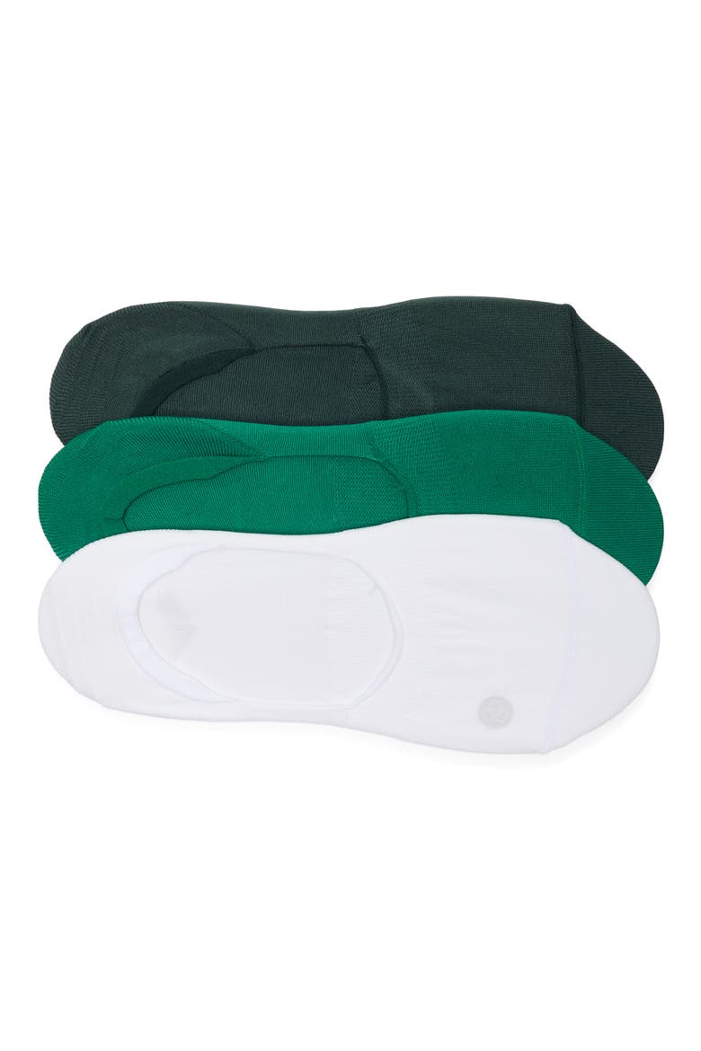 Assorted 3-Pack No-Show Sneaker Socks, Main, color, GREEN GLADE
