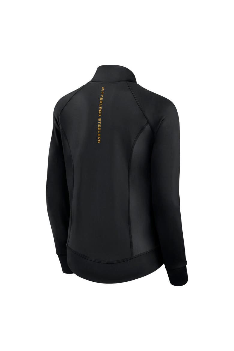 Women's Fanatics Signature Black Pittsburgh Steelers Studio Fitted Full-Zip Gym Track Jacket, Alternate, color, Black