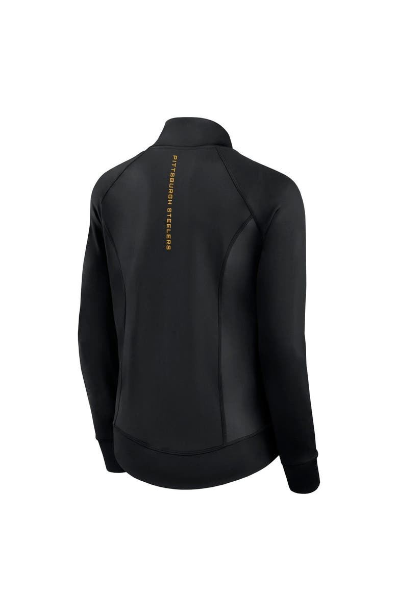 Fanatics Signature Women's Fanatics Signature Black Pittsburgh Steelers Studio Fitted Full-Zip Gym Track Jacket, Alternate, color, 