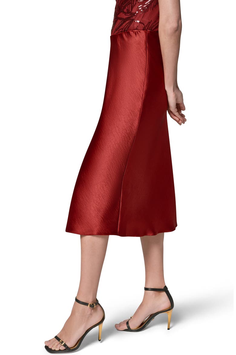 Satin Midi Skirt, Alternate, color, SUNBAKED