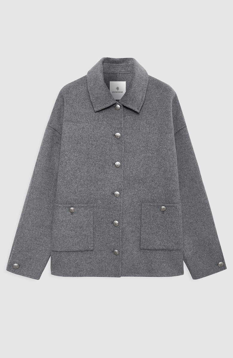 ANINE BING Cashmere Luca Jacket, Alternate, color, Heather Grey