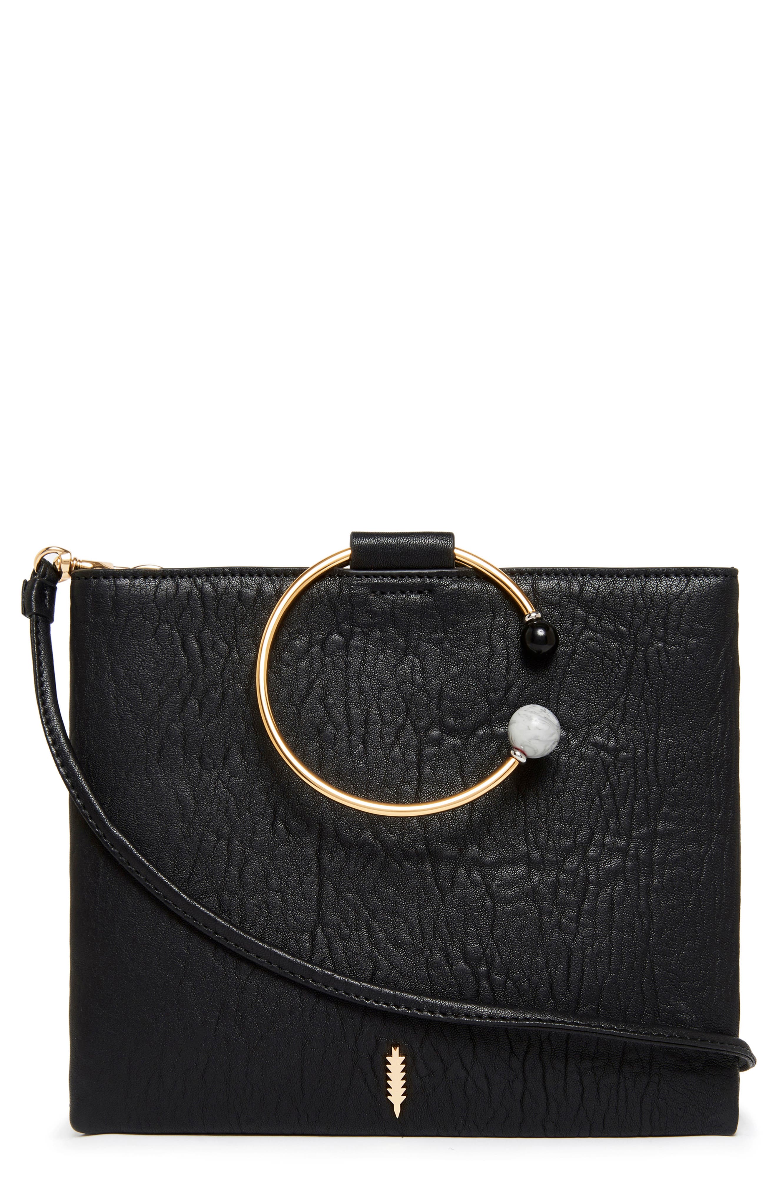 Thacker Le Pouch Beaded Ring Leather Crossbody Bag, Main, color, 