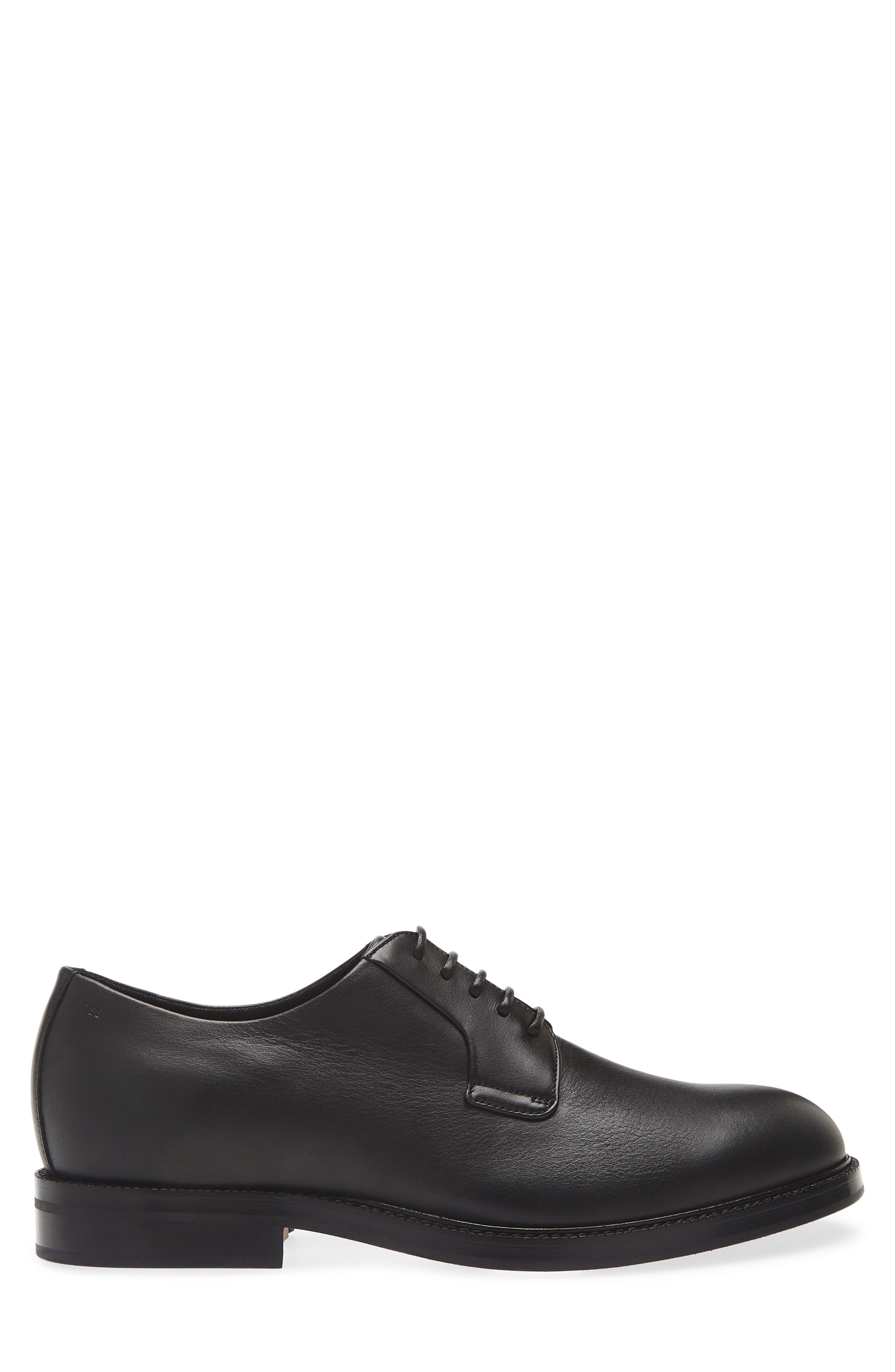BOSS Dresletic Leather Plain Toe Derby, Alternate, color, Black
