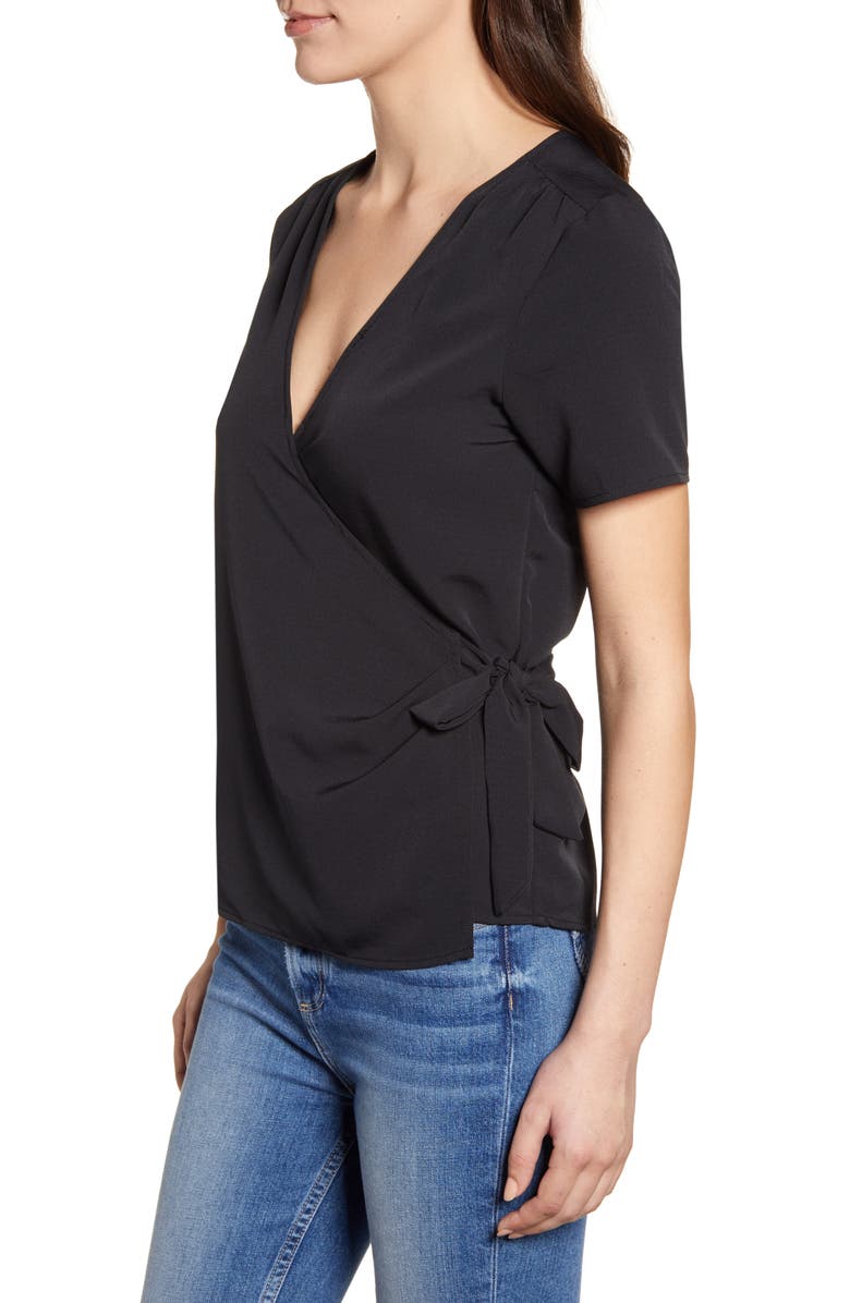 Bobeau Gwyneth Wrap Top, Alternate, color, 