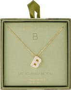 Leith Pavé Cubic Zirconia Initial Pendant Necklace