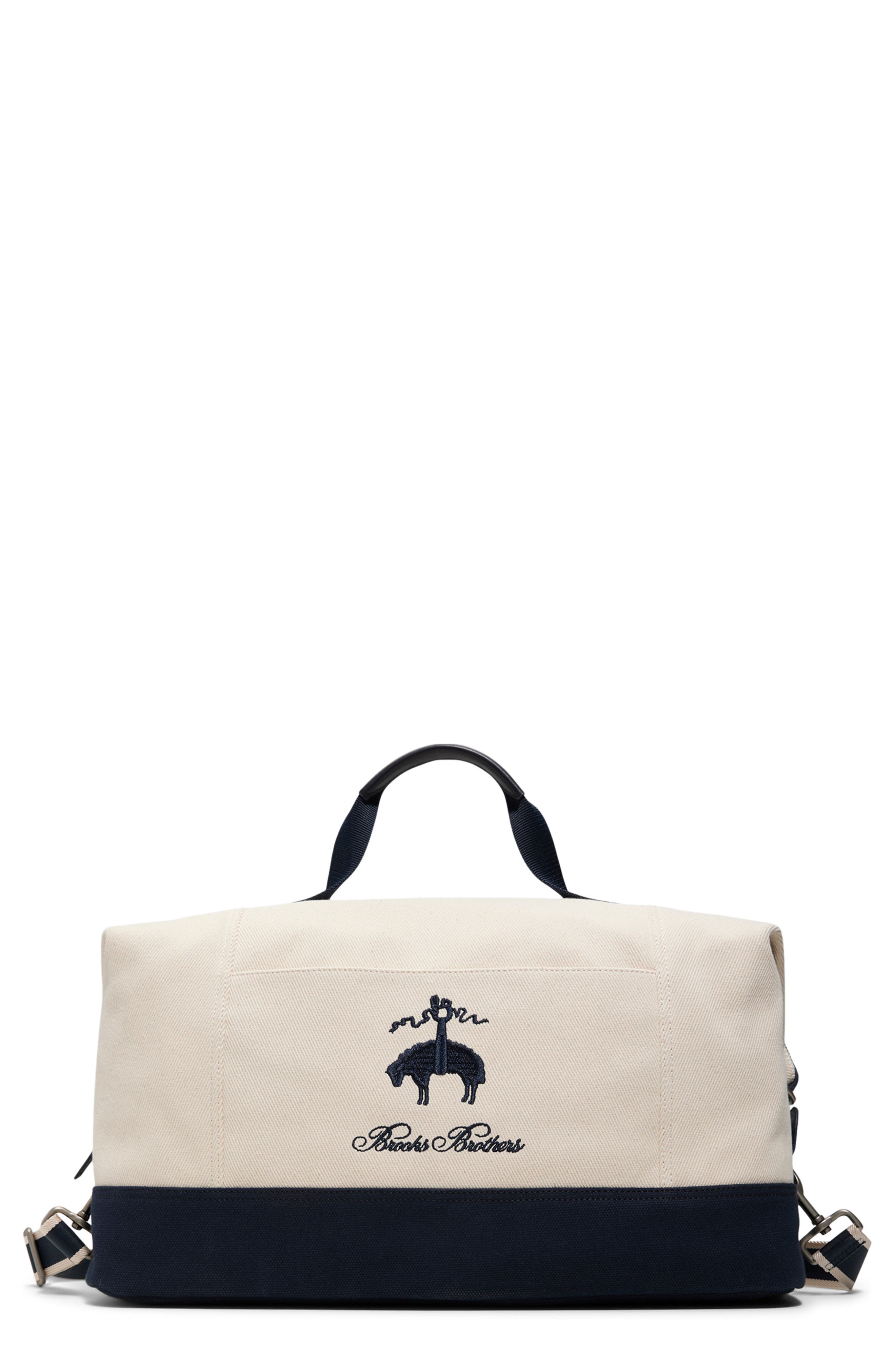 Brooks Brothers Lafayette Cotton Canvas Duffle Bag, Main, color, Natural