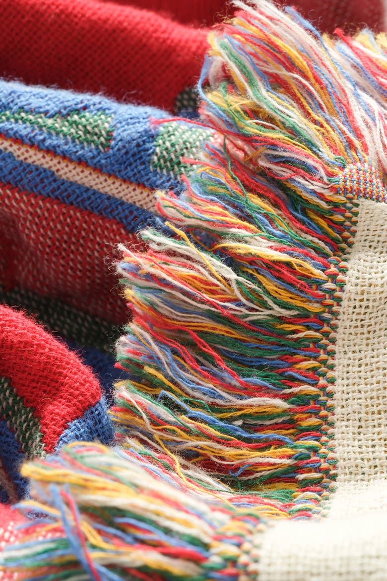 Novelas Fringed Jacquard 100% Cotton Throw Razzle 54X71 In, Alternate, color, Red Overflow