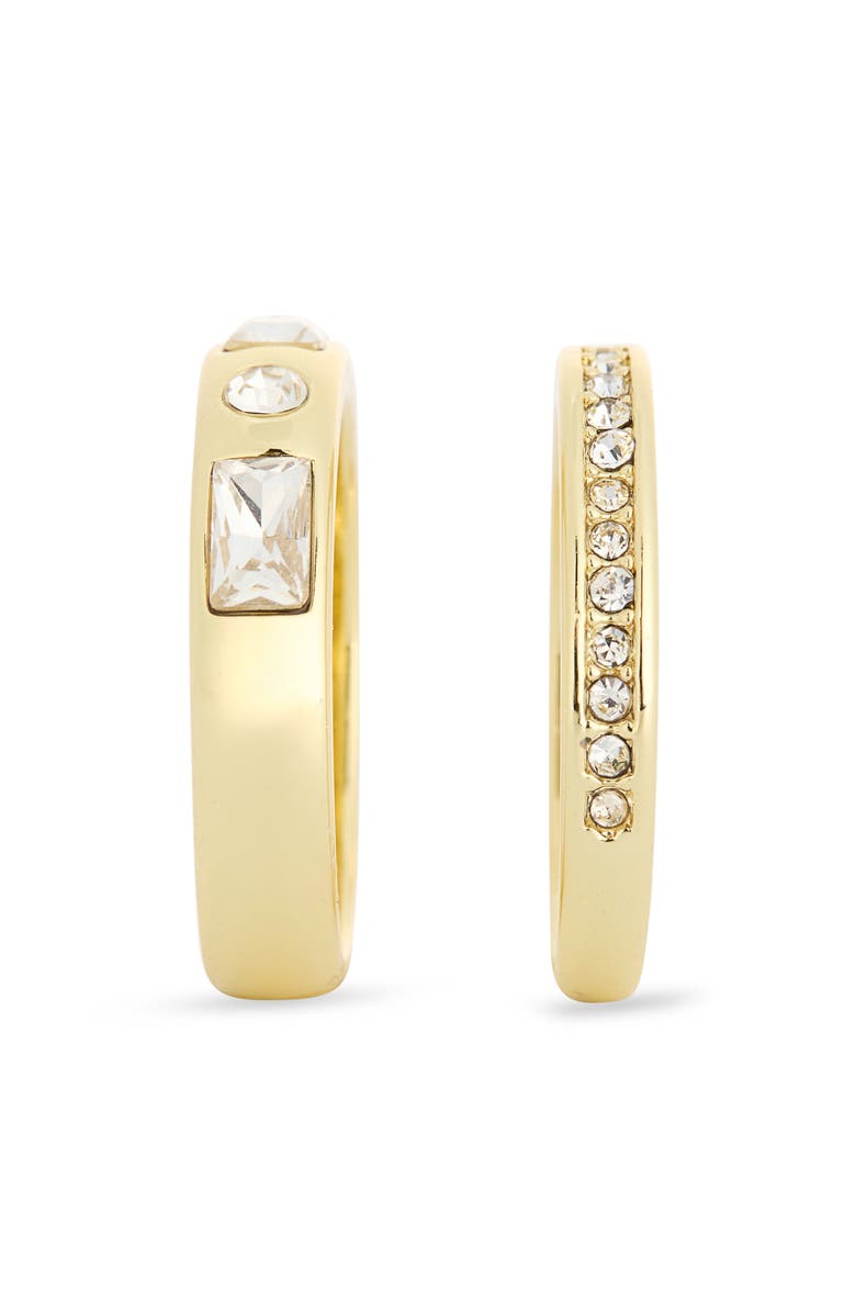Covet Pack of 2 Cubic Zirconia Stacking Rings, Alternate, color, Clear/ Gold