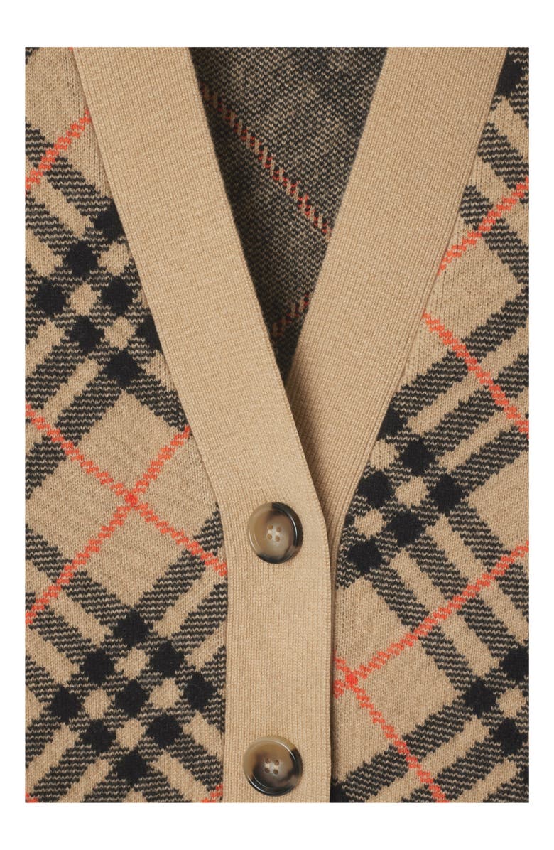 Burberry Check Cashmere Cardigan, Alternate, color, 