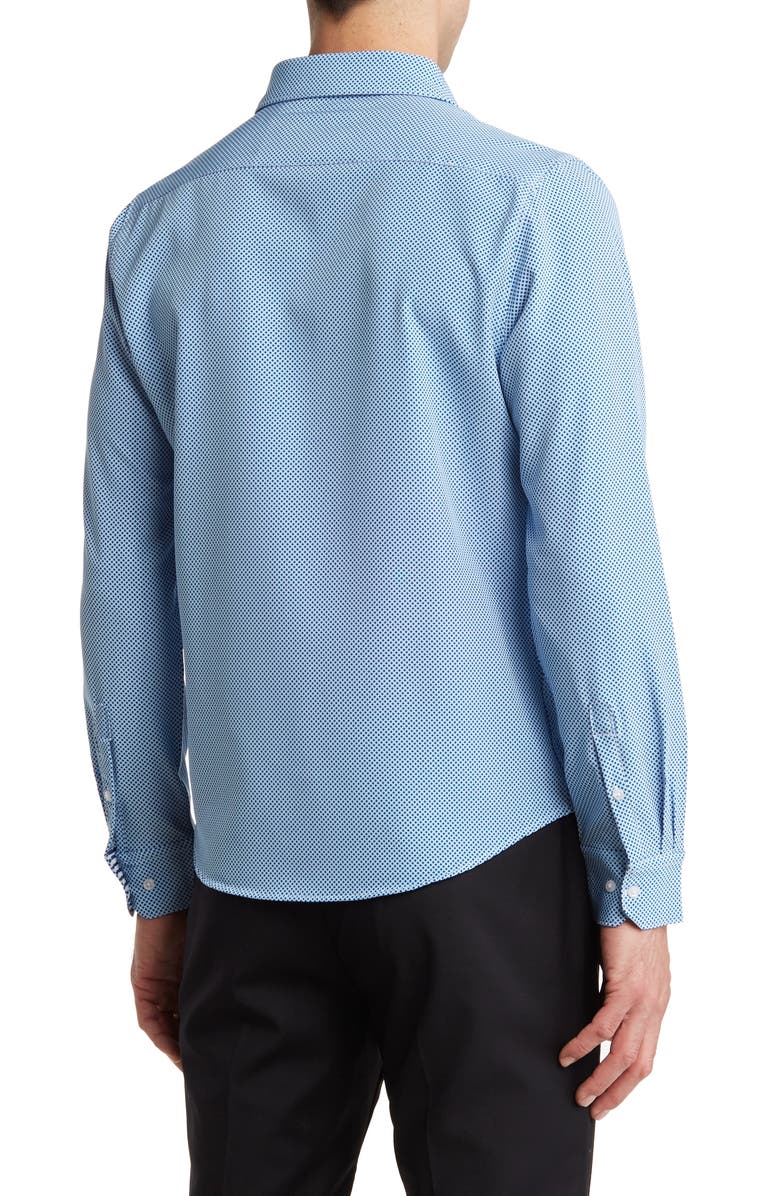 DENIM AND FLOWER Geo Print Stretch Button-Up Shirt, Alternate, color, 