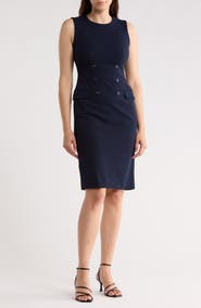 Calvin Klein Button Sheath Dress