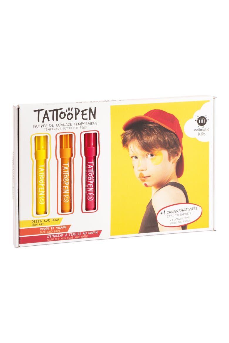 3-Pack Temporary Tattoo Pen & Activity Book Set, Alternate, color, ASSORTED