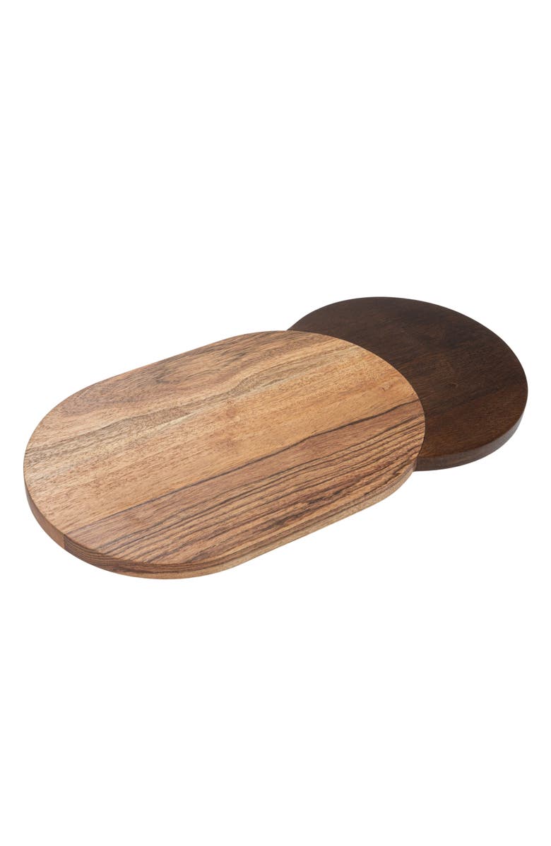 Storied Home Oval Two-Tone Wood Cheese and Cutting Board, Main, color, Natural