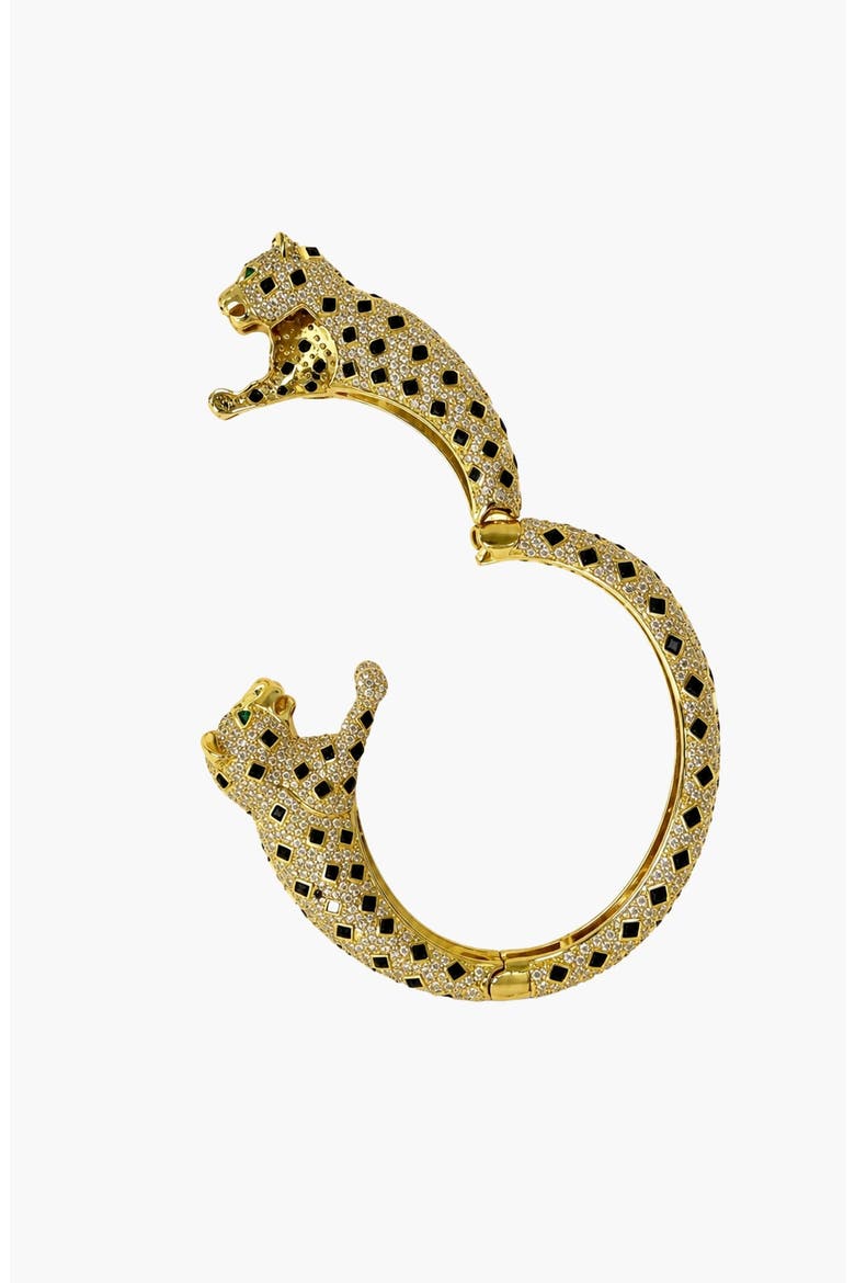 Empress Panther Bangle, Alternate, color, Gold