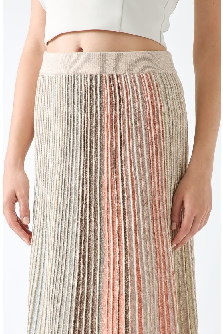 Rosy Pleat Knit Midi Skirt, Alternate, color, BROWN